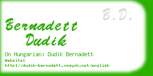 bernadett dudik business card